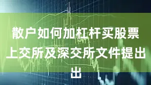 散户如何加杠杆买股票上交所及深交所文件提出